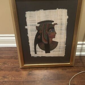 Papyrus Egyptian Profile Art Print in Black, Gold, Red, Green, Blue